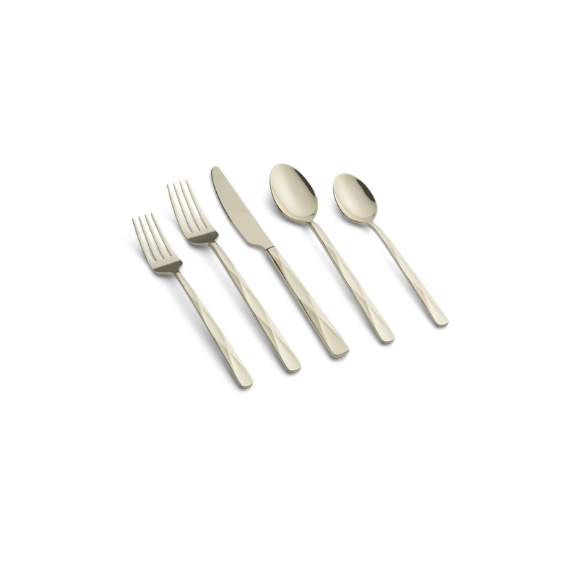 Cambridge Ayden Champagne Mirror Piece Flatware Set, 20 Count, Metallic