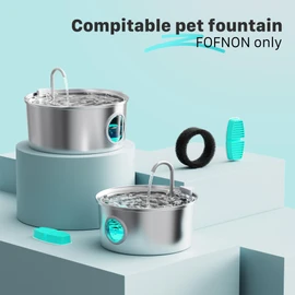 FOFNON 24 Cat Water Fountain Filters, 12 Pieces of Filters + 12 Pieces Sponges of Cat Fountain, Filter Loose Hair (Sponges), Triple Filtration (Filters), Suitable for “B0CL4WMX6Z” & ”B0CLGPCNHN”