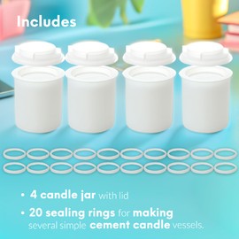 UTILE Versatile Silicone Cylinder Candle Jar & Resin Garden Molds Set for Plant Pots, Bonsai, and DIY Candle Making, Resin and Concrete Crafts, Cement Décor - (4 Pack)