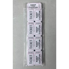 ITC 100 Double Stub Raffle Tickets 50/50 Split the Pot Packaged as Pictured - White