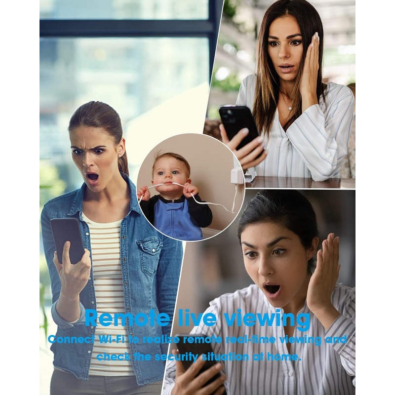 mayycinco Smoke Detector Camera WiFi 1080P Small Wireless Cameras Nanny