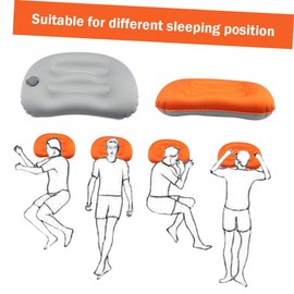 GANAZONO 1PC Lightweight Inflatable Travel Pillow Ergonomic Nap Cushion for Outdoor Camping Office Use and Travel Comfort Orange