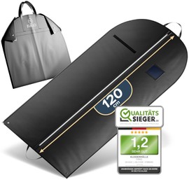 FiRiO® 8 x Sturdy Garment Covers - Premium Garment Bags Mothproof, Breathable & Waterproof - High-Quality Clothes Protective Covers for Suit & Shirt - Transparent Garment Bag - 120 x 60 cm, black,