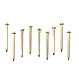 Merriway BH02287 (100 Pcs) EB Plain Head Hardened Picture Pin, Brass Plated - Pack of 100 Pieces