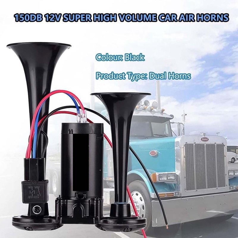 Tuperoymse Horn Kit Car Air Horn Train Horn Kit 12V