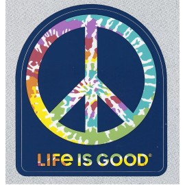 LIFE IS GOOD NEW LIFE IS GOOD STICKER DECAL...TIE DYE PEACE SIGN!!