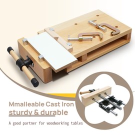 Portable Hard Woodworking Vise for Workbench, Desktop Woodworking Table with G-Type Fixing Clips & 4 Metal Limit Blocks, Ideal for Home, Woodworking Studios, Wood Processing