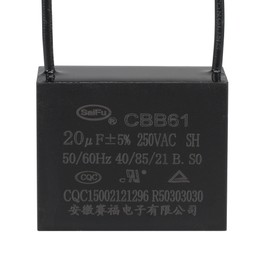 YOKIVE Ceiling Fan Capacitor CBB61, Metallized Polypropylene Film Capacitor Great for Fans Pumps Motors Running (20uF 250V AC 2 Wires 50/60Hz)