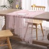 Tosleo Tablecloth Wedding Arch Decorations Pink Chiffon Tulle Table Line