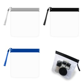 TRKETK 3 Stück Transparent Kulturtasche Flugzeug-FlüSsigkeitsbeutel mit Lanyard 20x20cm Reise Kosmetiktasche Wasserdicht und Auslaufsicher ReisezubehöR für Damen und Herren