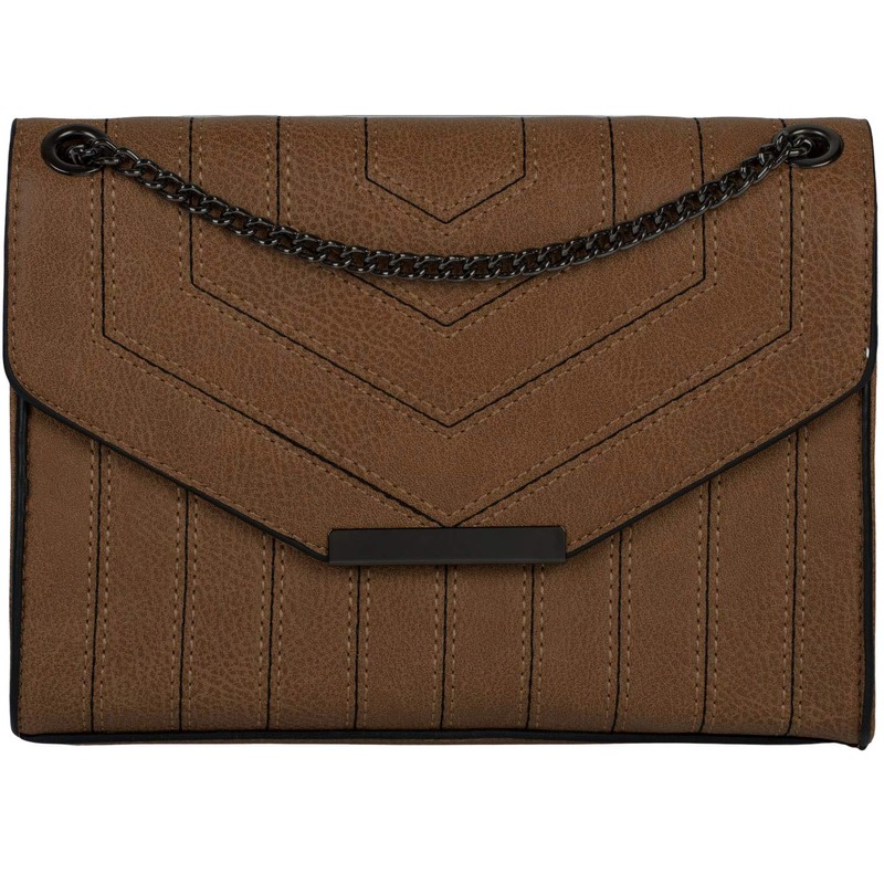 styleBREAKER Women's Shoulder Bag with Decorative Stitching and Chain Shoulder