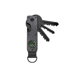 JENOSSCOM Key Organizer Compact Key Holder Metal Key Chain with Compass Minimalist, Minimalist Innovative Key Fob, Key Organiser, Keychain For Men, Holds 2-6keys (Black), Black, With Compass