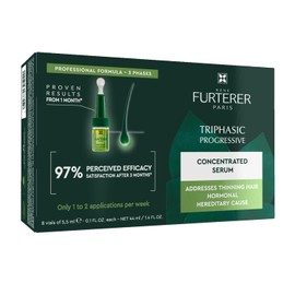 Suero concentrado progresivo trifásico de René Furterer para el adelgazamiento del cabello hereditario y hormonal - Sin medicamentos - Línea del cabello regresiva - Dejarse en - Libre de sulfato