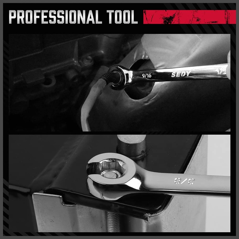 4-Piece Flare Nut Wrench Set - SAE Brake Line Wrench