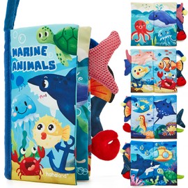 hahaland Baby Books 0-6 Months, Infant Tummy Time Toy Baby Toys 6 to 12 Months Touch Feel Book Baby Gifts for Boy Girl 0-3 Months Learning Toy Baby Christmas Birthday Gifts Stocking Stuffers (Single)