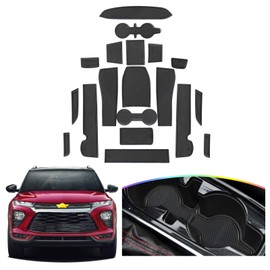 SKTU for 2021 2022 2023 2024 2025 Chevy Trailblazer Door Slot Mat Non-Slip Interior 2023 2024 2025 Chevy Trailblazer Door Groove Gate Pad Fit Door Compartment Cup Center Console Liners (Black)