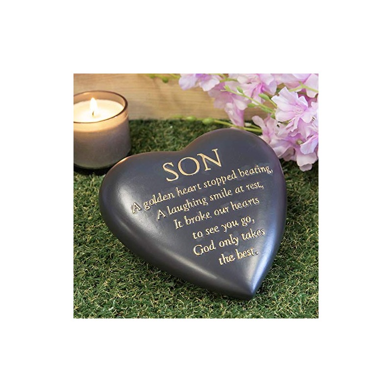 Thoughts of you Son Heart Shaped Remembrance Graveside Memorial Ornament