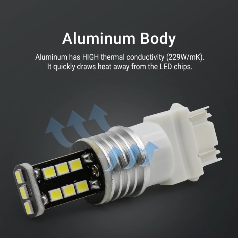 SYNETICUSA 3157 White LED Light Bulbs Strobe Brake Flash Tail