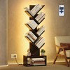Hoctieon 6 Tier Tree Bookshelf, Tall Bookcase with Drawer, Freestanding