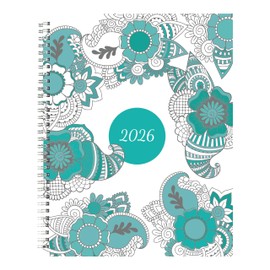 Blueline® 2026 DoodlePlan™ Weekly/Monthly Colouring Planner, 12 Months, January to December, Twin-Wire Binding, 11" x 8.5", Botanica, Bilingual (C2911B.01-26)