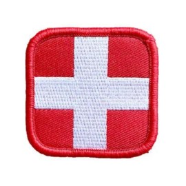 Medic First Aid ACU EMT EMS Paramedic Combat Patch 2”x 2” Hook Loop Closure -Red