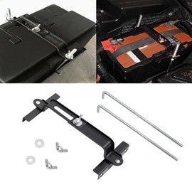 RGOAANC Adjustable Battery Hold Down, Universal Adjustable Battery Crossbar with J Bolt, Battery Hold Down Bracket, Rust-Resistant, Stainless Steel Battery Tie Down Kit Fits for Car, SUV, Truck
