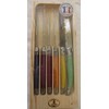 Jean Dubost Laguiole 6-Piece Steak Knives, Multi Colored Handles