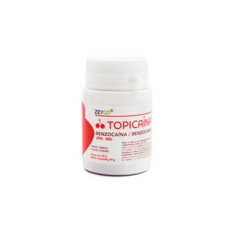 Topicaína Benzocaína 20% Cereza Frasco 30g - Zeyco