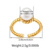 Jewlure Pearl Ring with Twisted Gold Band, 18K Gold plated