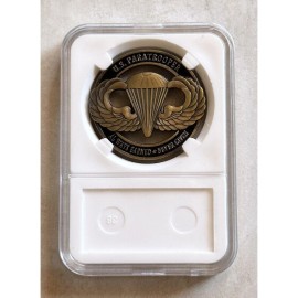 US Army Challenge Coin Airborne Paratrooper Coin Military With Case