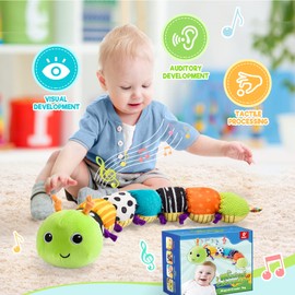 Toyzey Baby Toys 0-6 Months,Musical Caterpillar Sensory Toys for Babies 6-12 Months Baby Gifts 6-12 Months Montessori Toys for Babies Newborn Toys 0-3 Months Baby Essentials for Newborn Toddler Toys