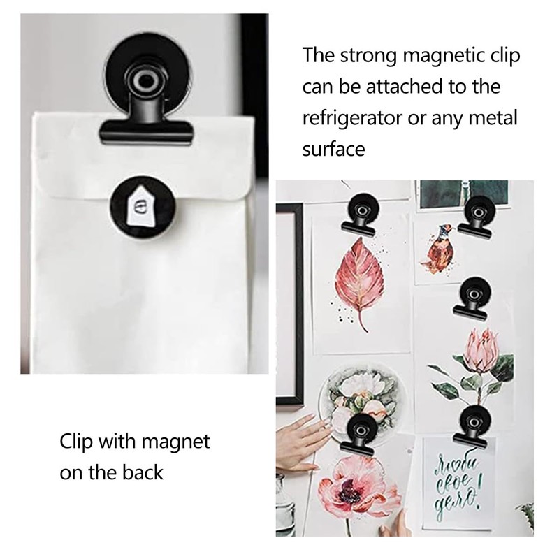 12 Pack Magnetic Clips, Strong Fridge Magnet with Clip, Fridge
