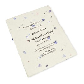 Handmade Lokta Laser and Inkjet Printer Paper with Deckle Edge 8.5x11 Inch Vintage Decorative Specialty Printing Paper (25 Sheets, Cornflower)