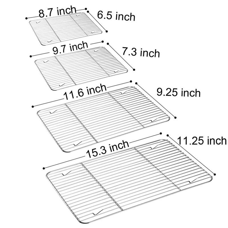 TeamFar Baking Cooling Rack Set of 4, Stainless Steel Rack