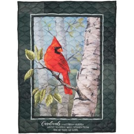 Carson Red Cardinal Loss of Loved One Memorial Keepsake Quilt-Comfort Sympathy Blanket