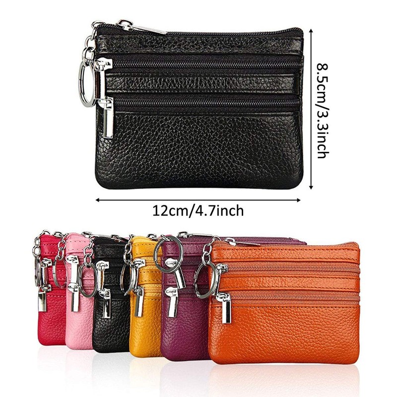 Women Ladies PU Leather Small Coin Card Key Ring Wallet