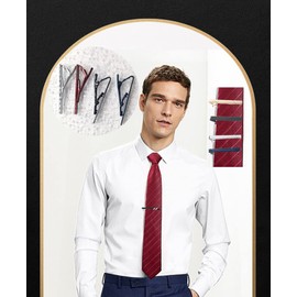 Svovin 16pcs Tie Bar Clip Tie Tack Pins Tie Clips for Men Father's Day Gift Silver Black Red Blue Gold Necktie Bar Pinch Clip Set Metal Clasps Business Professional Fashion Designs