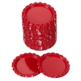 PATIKIL 100 Pieces Bottle Caps for Crafts, 1 Inch Decorative Double Sides Printed Flat Bottle Caps Bulk for DIY Pendants Scrapbooks Badge, Red
