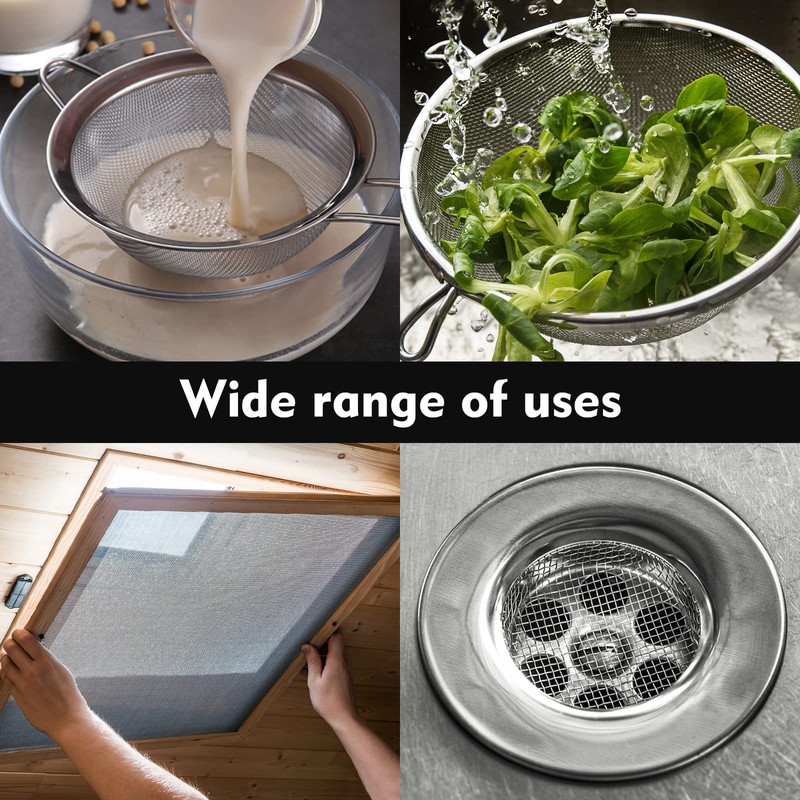 Pack of 3 A4 Wire Mesh Stainless Steel Filter Mesh