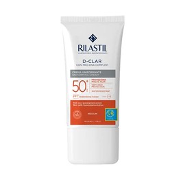 Rilastil Sun System - Fotoprotector D-Clar 50+ Crema Anti-Manchas que Unifica con Clari-Tech Complex, Resistente al Agua - Tono Medium, 40 Mililitros