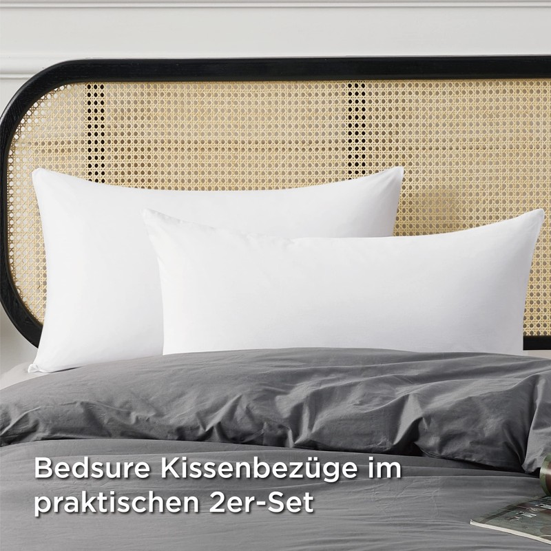 Bedsure Cushion Cover 40 x 80 cm Cotton White -