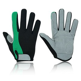 Swift Wear Cycling Gloves Men's - Full Finger Outdoor Cycle Mountain Bike Bicycle Running Riding Anti-slip Glove Sports Driving Hiking Climbing Camping MTB MBX (Medium, Parrot Green)