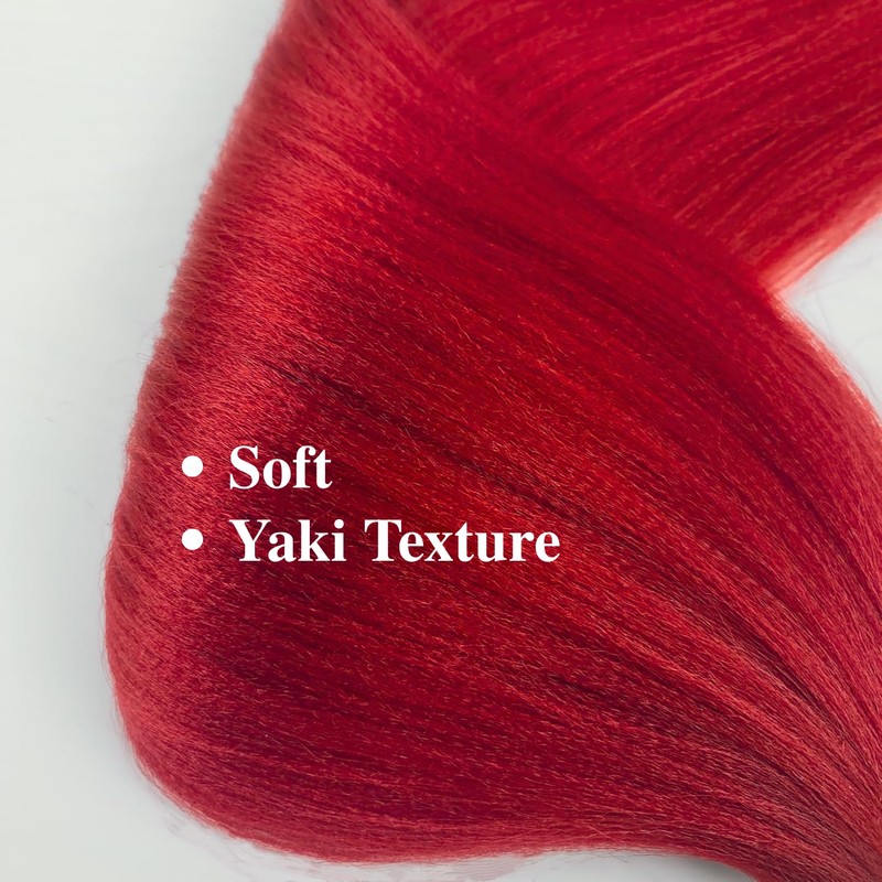 Gozill Red Boho Braiding Hair Pre stretched