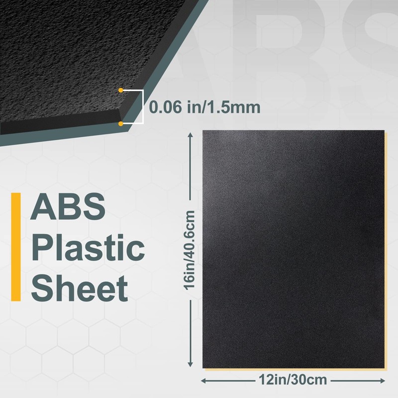 Kinlink Black ABS Plastic Sheet 12" x 16"x 0.06" Flexible