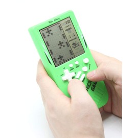 Retro big screen brick game console 9999 in 1 Tank/racing/shooting Casual puzzle game Adjustable difficulty and speed small and easy to carry best gifts (Green)