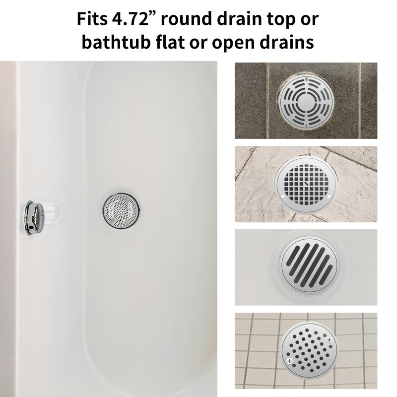 Ohtomber Shower Drain Hair Catcher - 4.72" 4PCS Stainless Steel