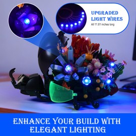 JMBricklayer LED Light Kit Building Blocks Set, 2x6 Blue Light Up Bricks with Light-Sensing Mode, DIY Lighting Accessories Decoration Compatible with Major Upgrade