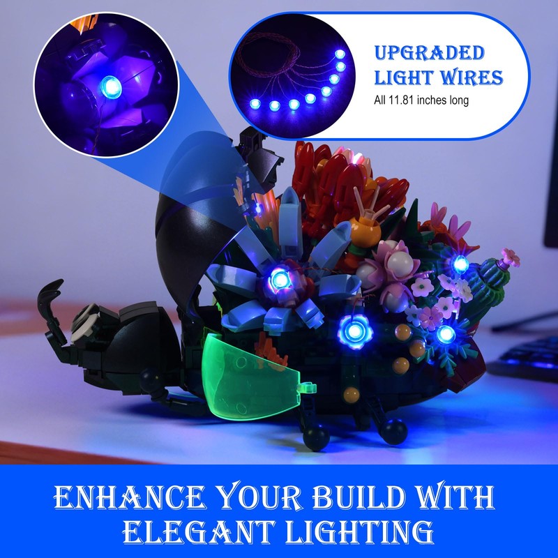 JMBricklayer LED Light Kit Building Blocks Set, 2x6 Blue Light
