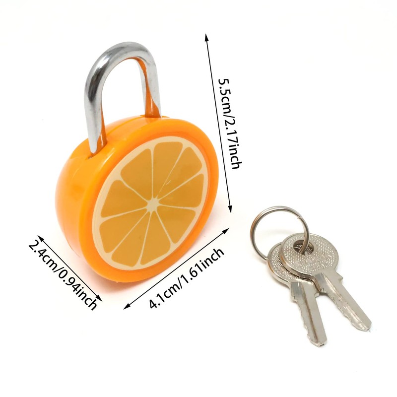 Honbay Cute Orange Fruit Padlock Mini Padlock Lock with Keys
