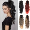 Heat-Resistant Synthetic Curly Water Wave Ponytail Wig for Women Voluminous